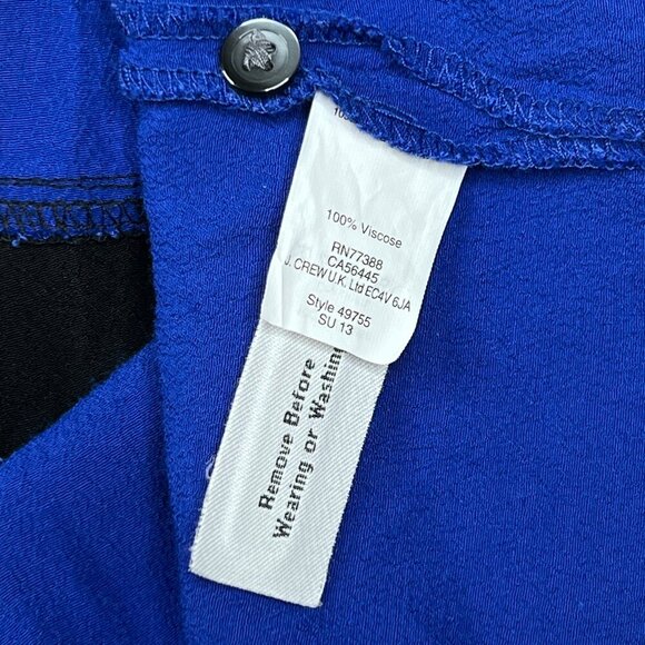 Madewell Colorblock Sleeveless Shirtdress Tunic Summer Black Royal Blue Sz XS - Picture 6 of 8